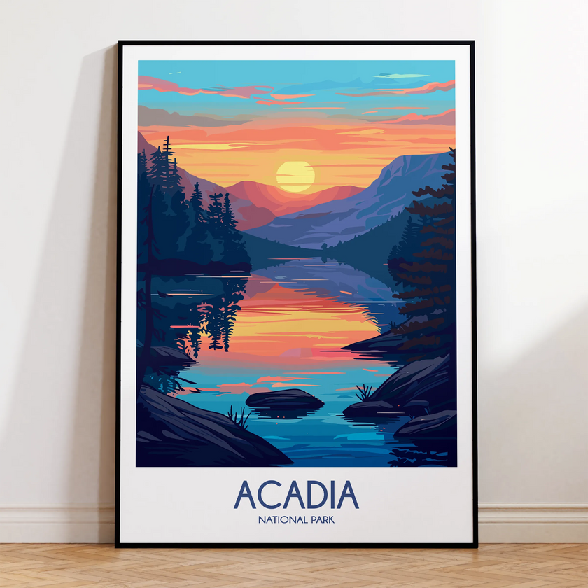 Acadia Modern Travel Poster