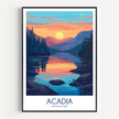 Acadia Retro Travel Illustration