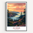 Acadia Retro Travel Illustration