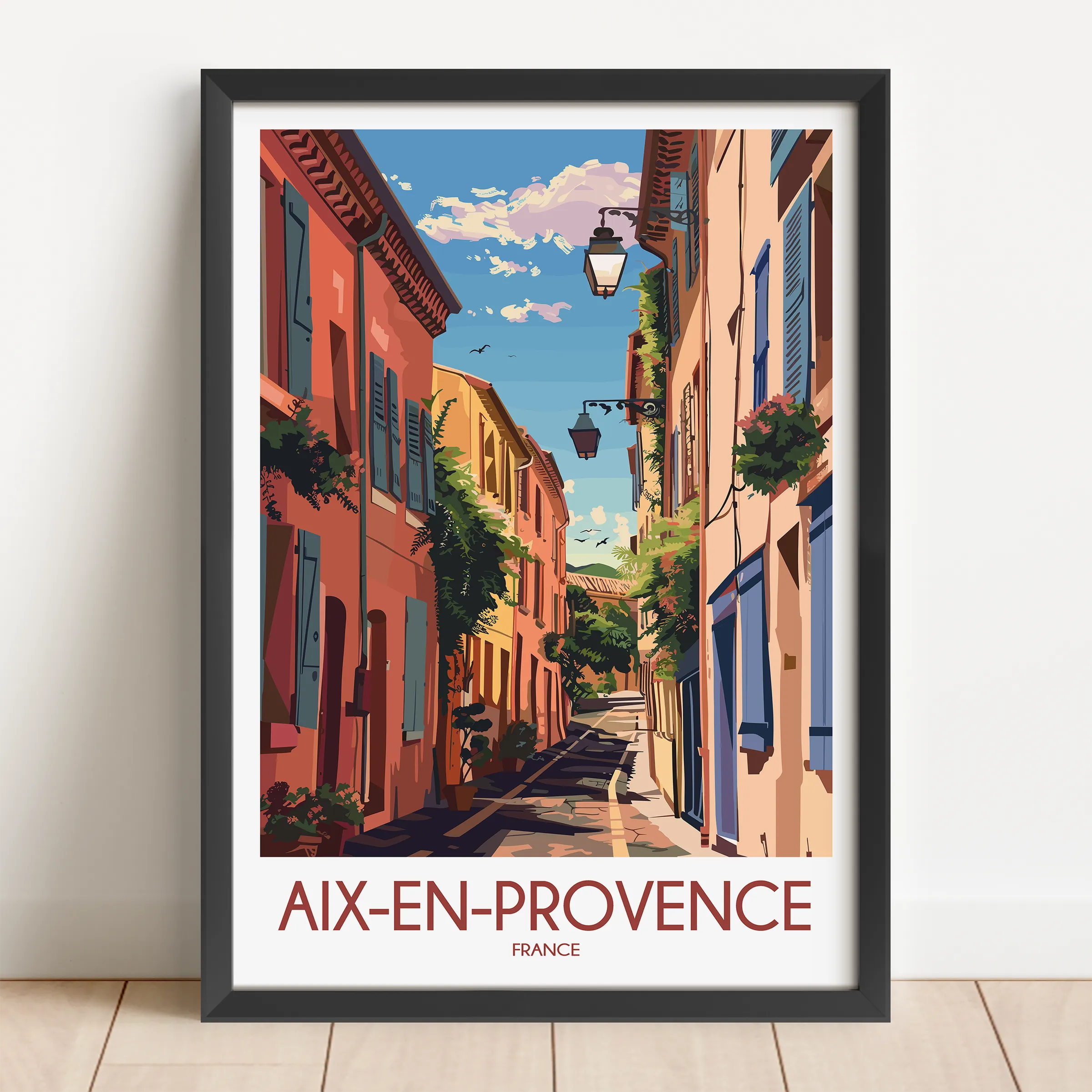 Aix-En-Provence Retro Travel Illustration