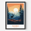 Alaska Modern Travel Poster