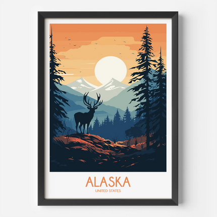 Alaska Modern Travel Poster