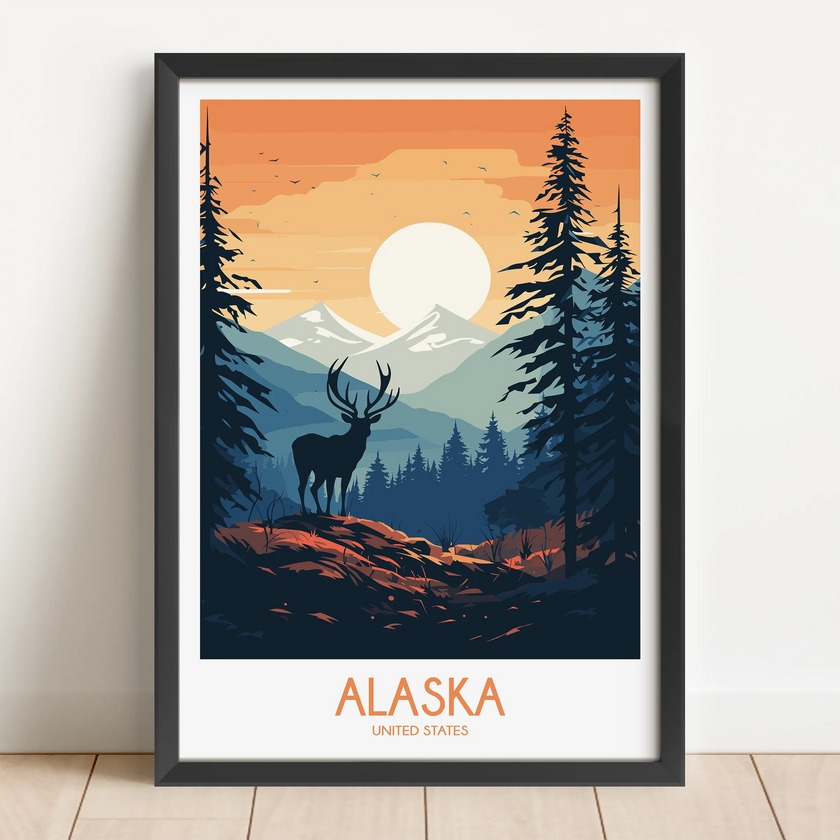 Alaska Vintage Style Print