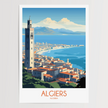 Algiers Retro Travel Illustration
