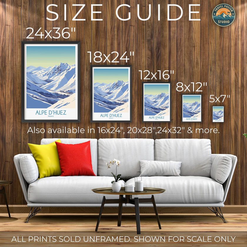 Alpe D'Huez Modern Travel Poster
