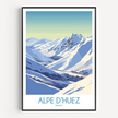 Alpe D'Huez Retro Travel Illustration