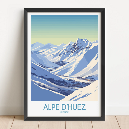 Alpe D'Huez Vintage Style Print