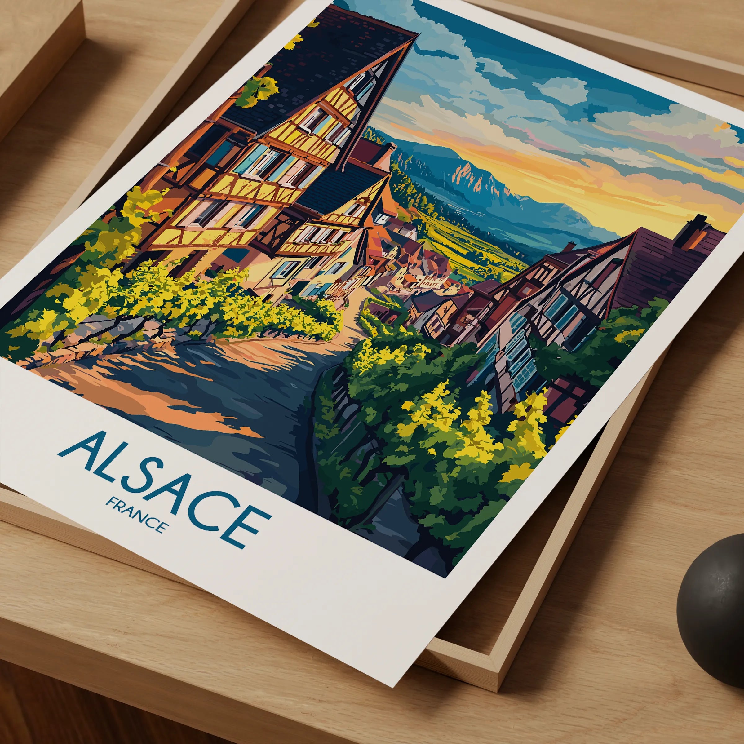 Alsace Retro Travel Illustration