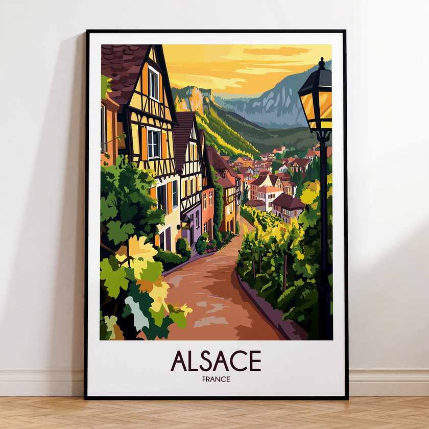 Alsace Retro Travel Illustration