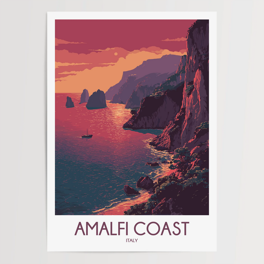 Amalfi Coast Scenic Landscape Art