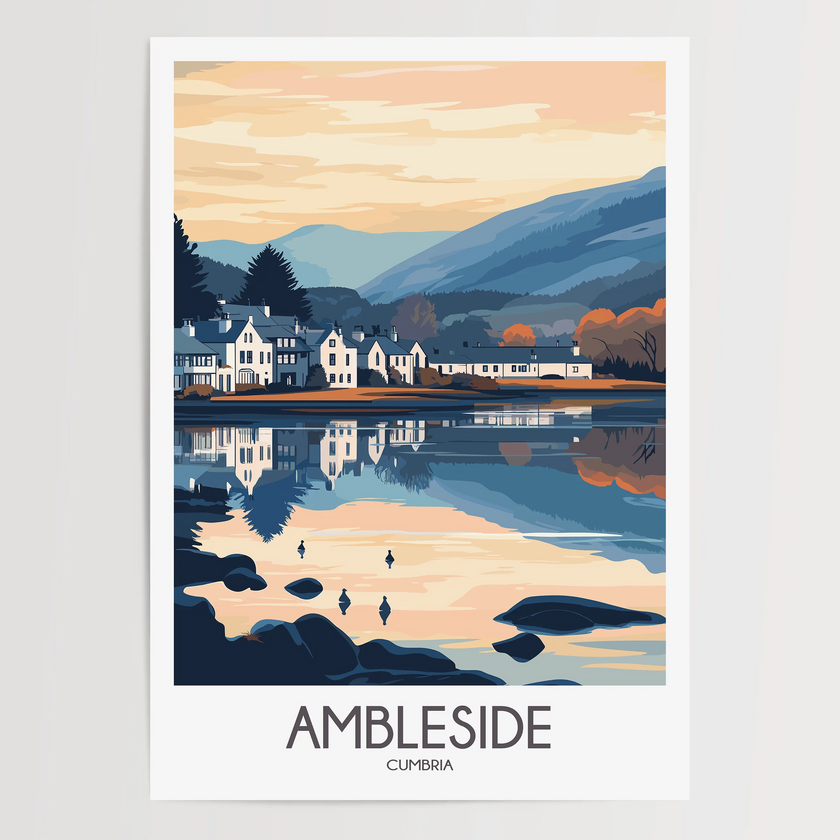 Ambleside Modern Travel Poster