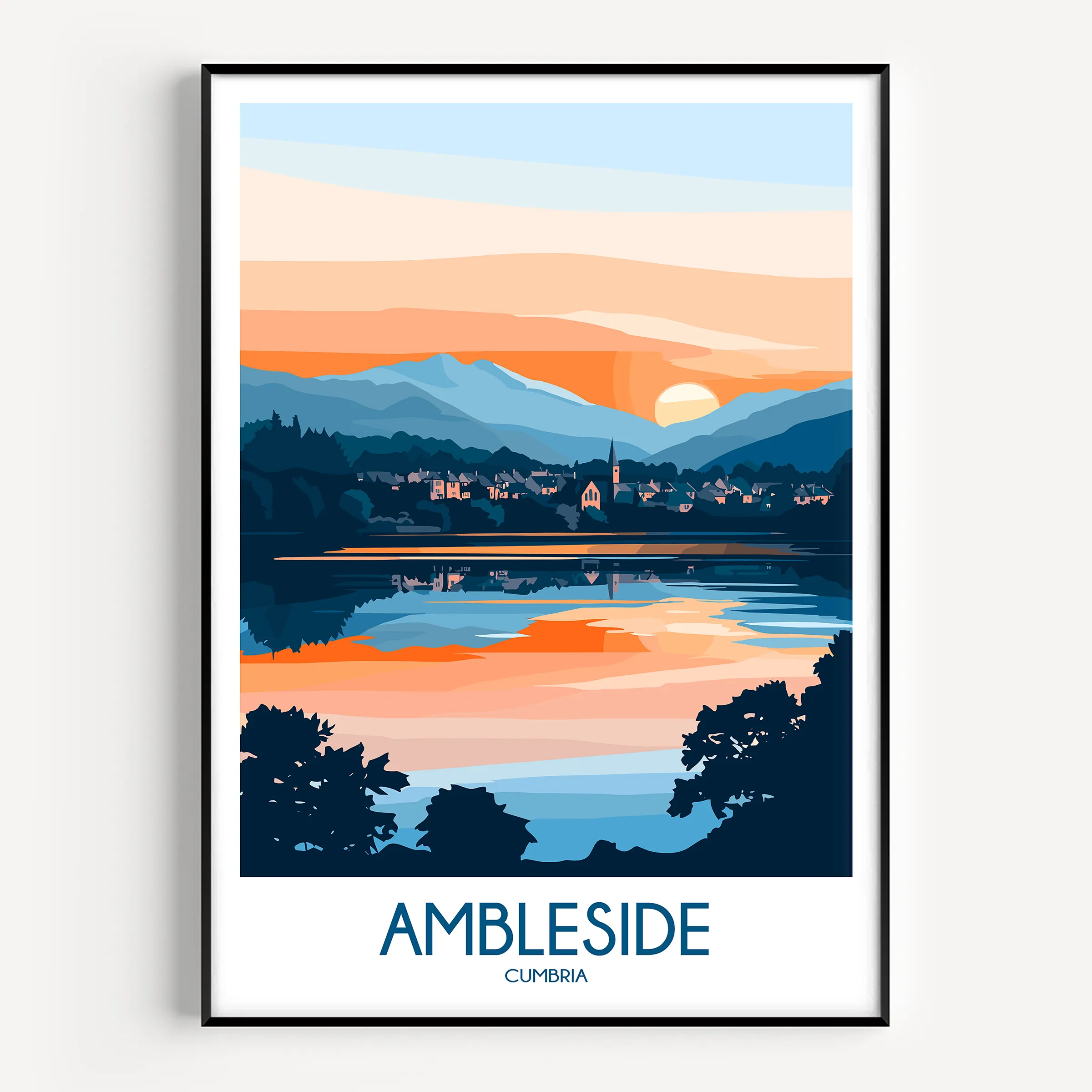 Ambleside Modern Travel Poster