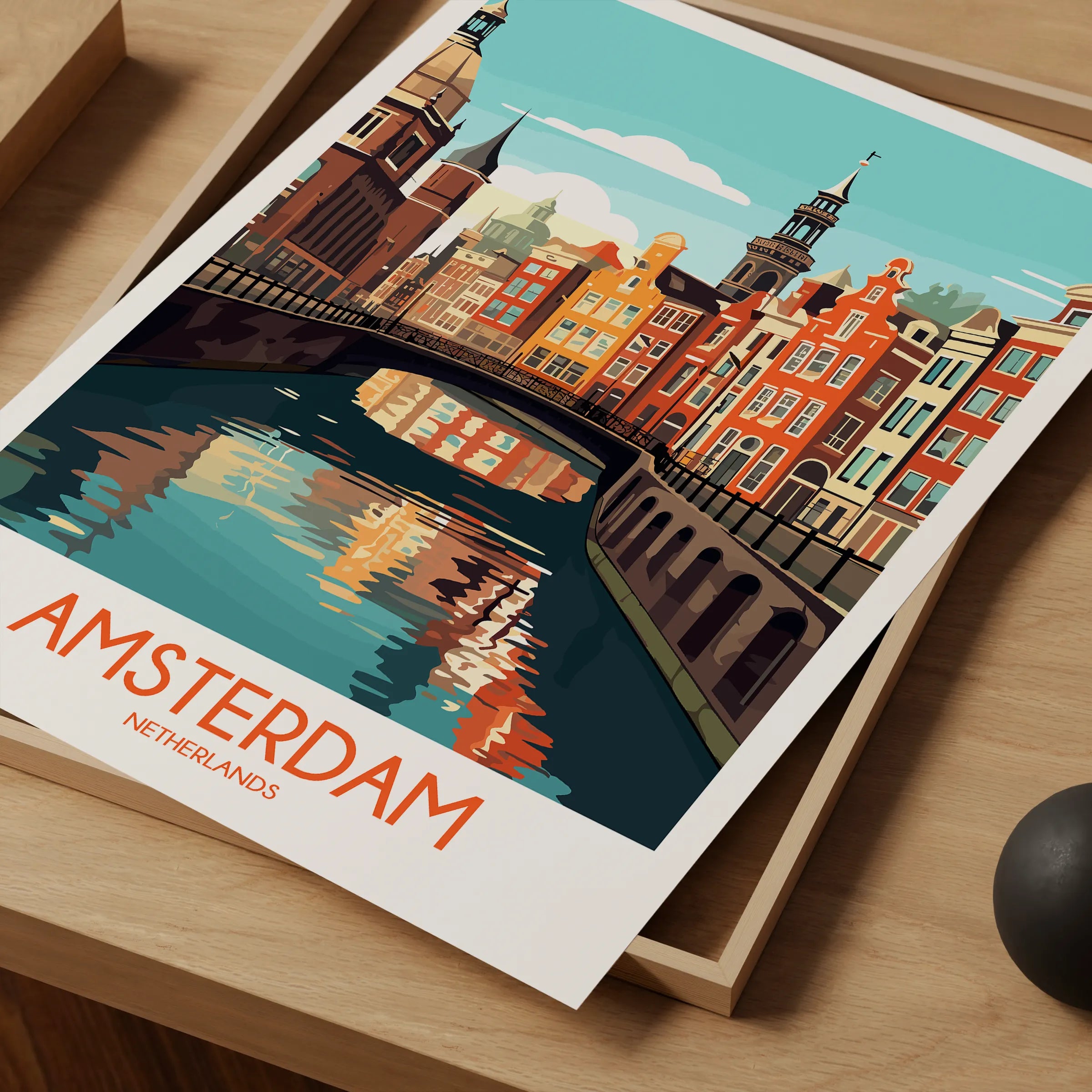 Amsterdam Modern Travel Poster