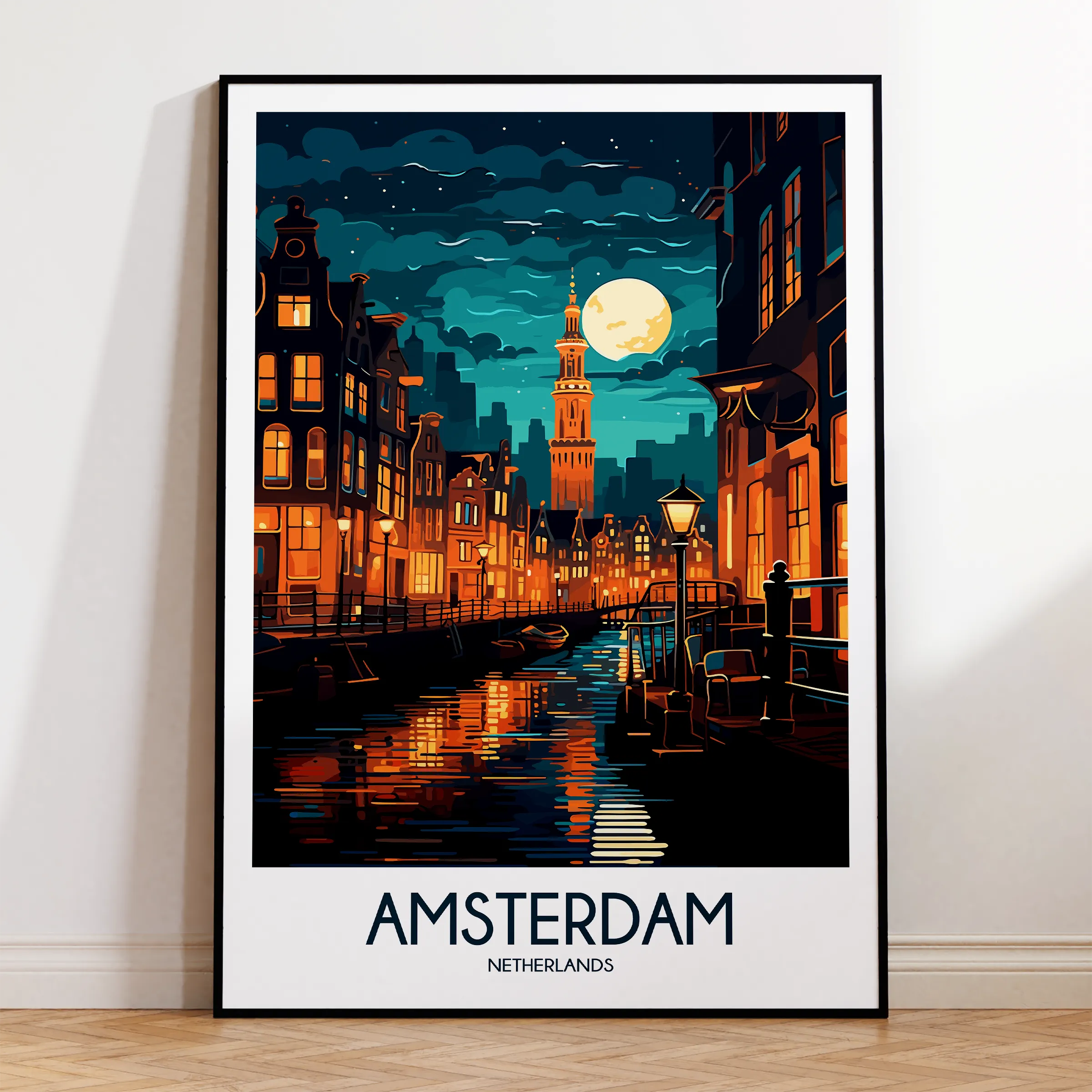 Amsterdam Retro Travel Illustration