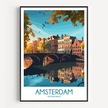 Amsterdam Retro Travel Illustration