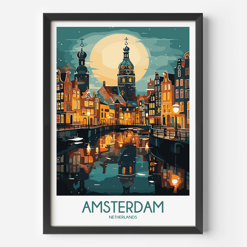Amsterdam Vintage Style Print