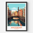 Amsterdam Vintage Style Print