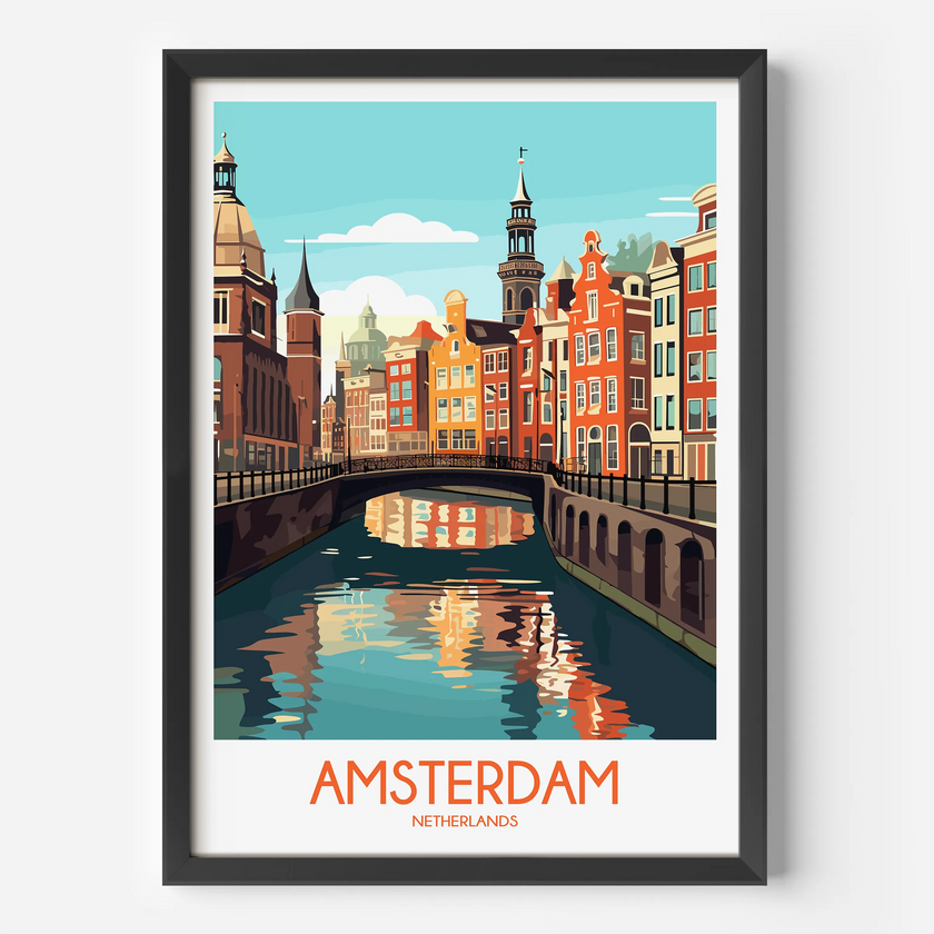 Amsterdam Vintage Style Print