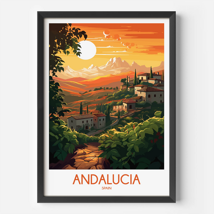Andalucia Retro Travel Illustration