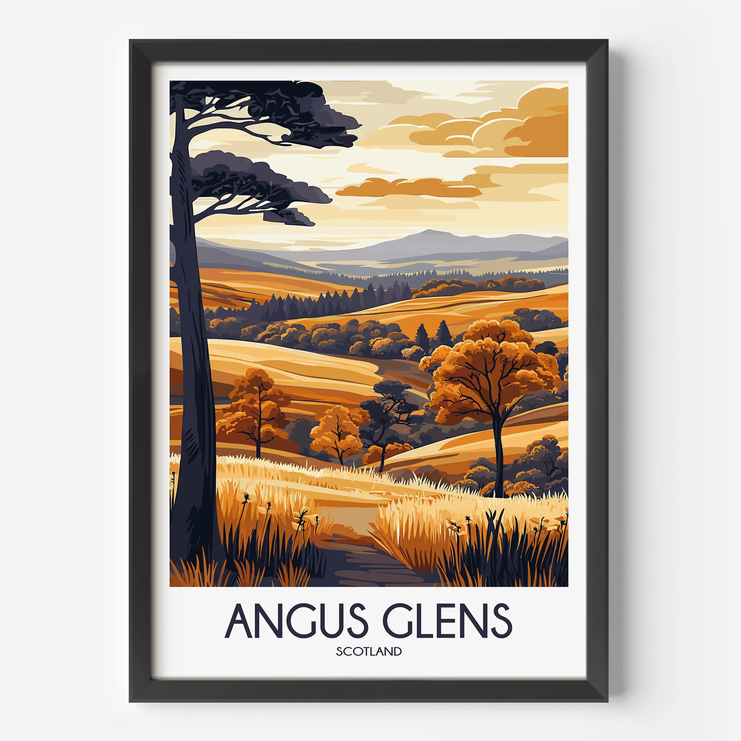 Angus Glens Modern Travel Poster