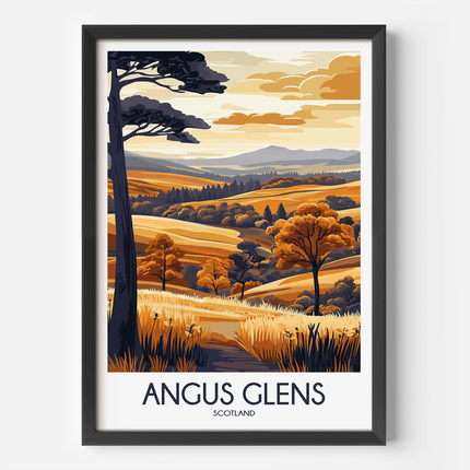 Angus Glens Modern Travel Poster