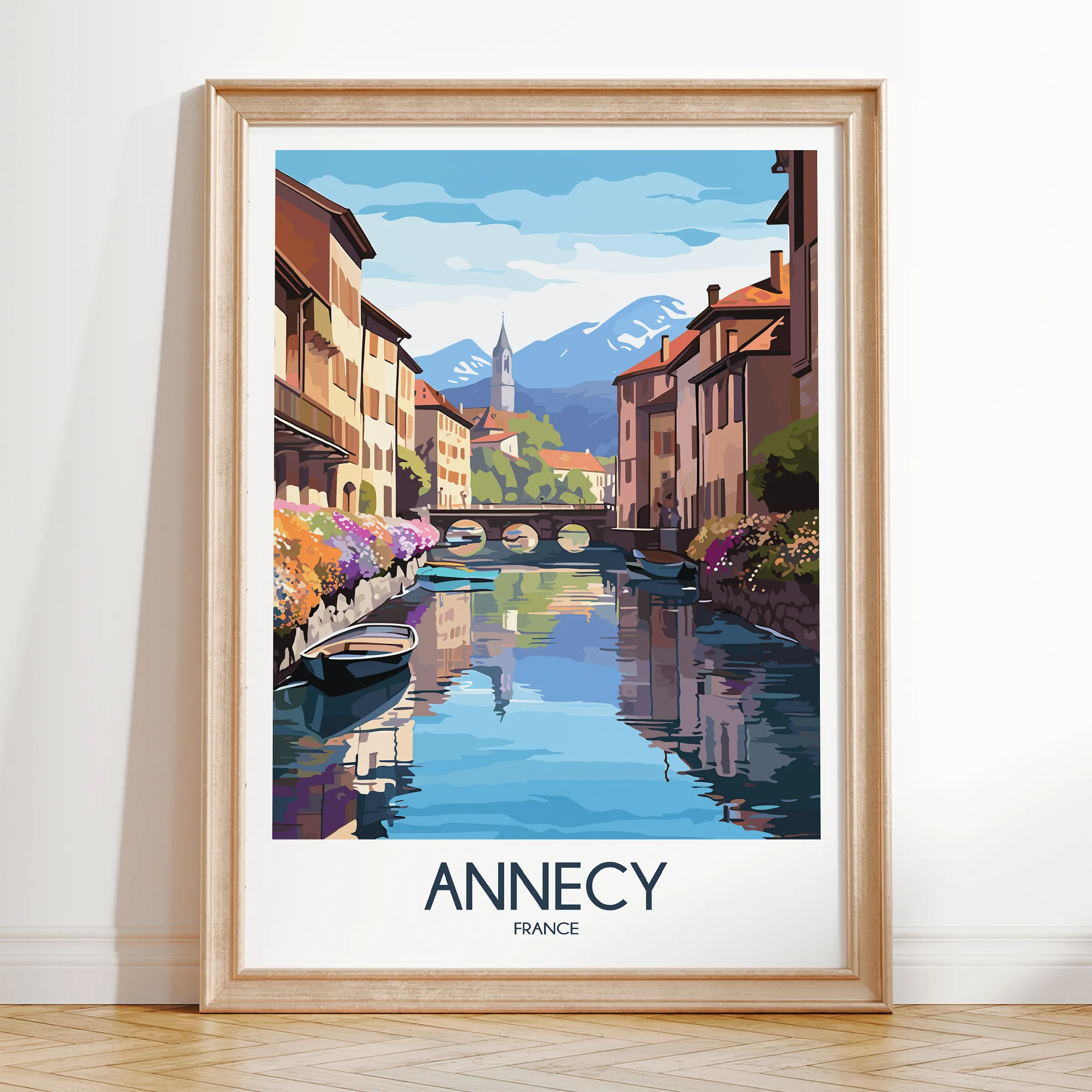 Annecy Modern Travel Poster