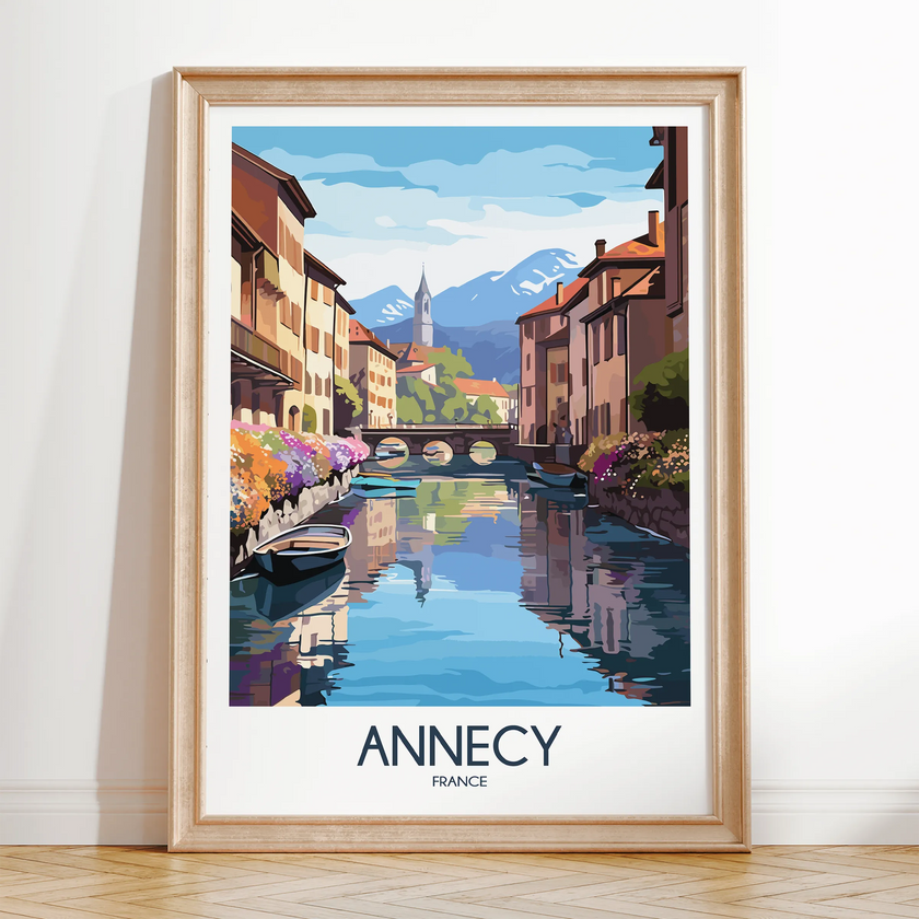 Annecy Modern Travel Poster