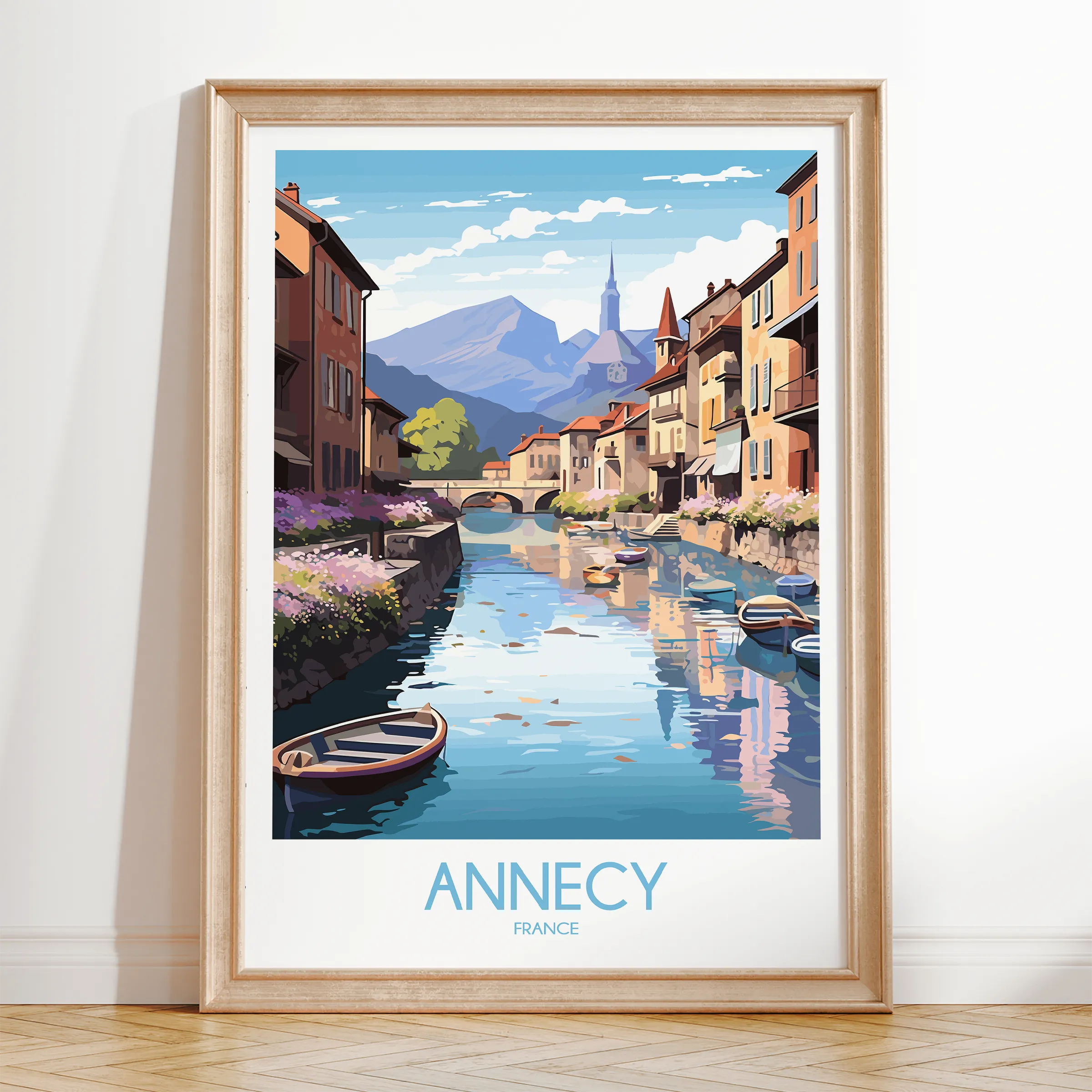 Annecy Modern Travel Poster