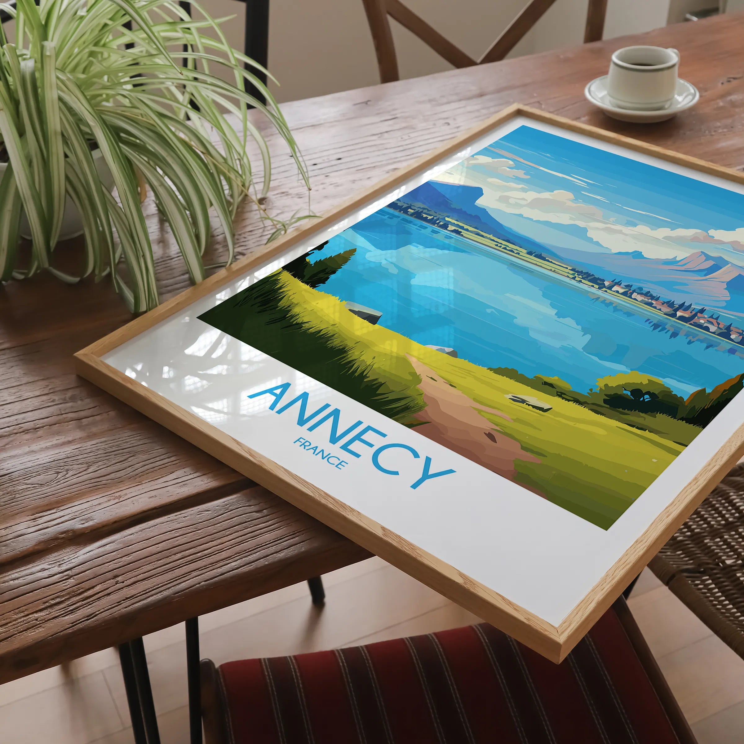 Annecy Retro Travel Illustration