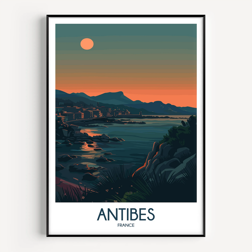 Antibes Modern Travel Poster