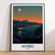 Antibes Retro Travel Illustration