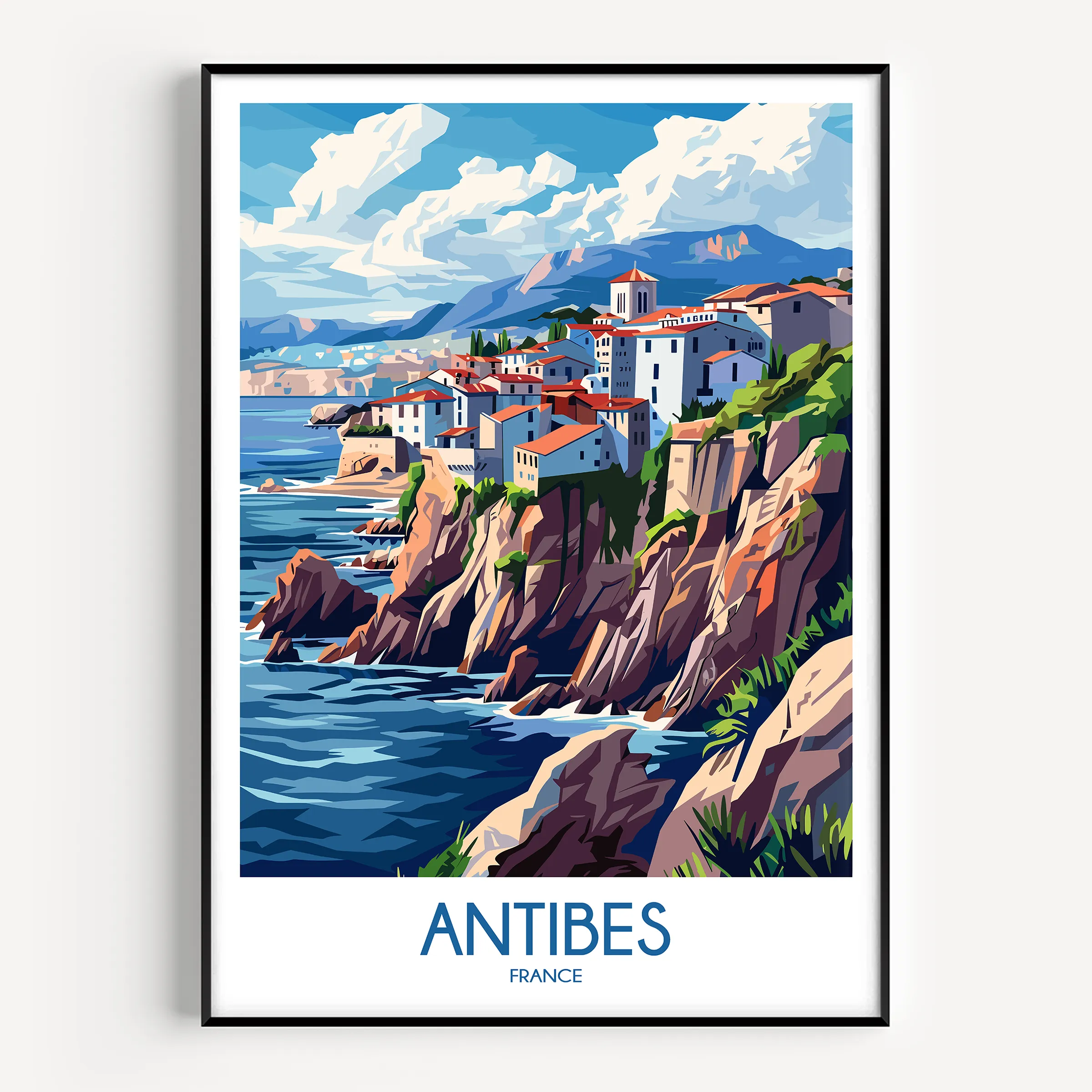 Antibes Retro Travel Illustration