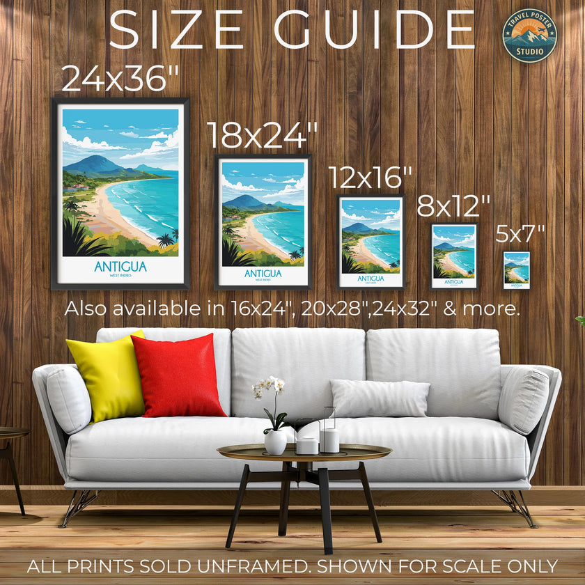 Antigua Modern Travel Poster