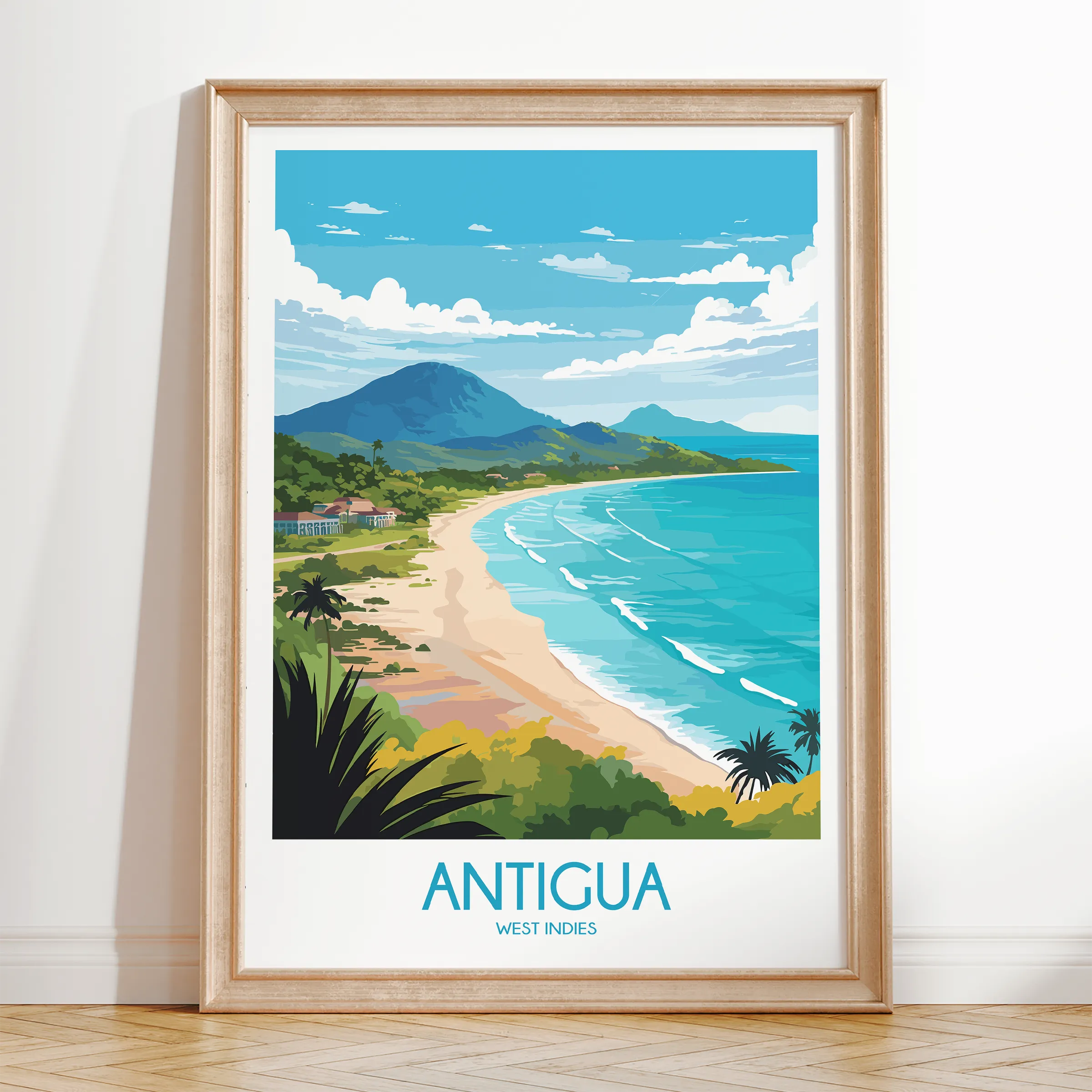 Antigua Retro Travel Illustration