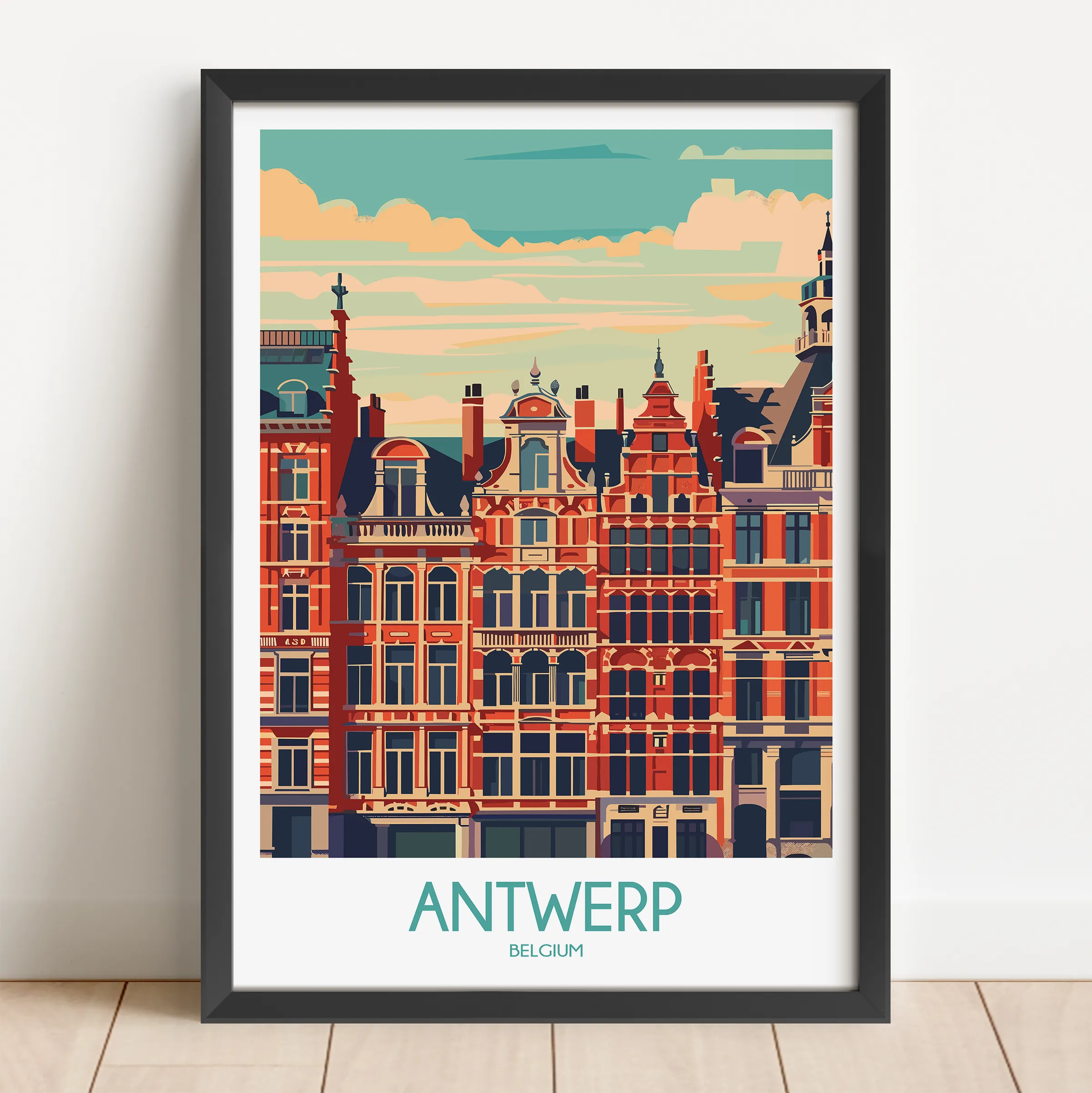 Antwerp Modern Travel Poster