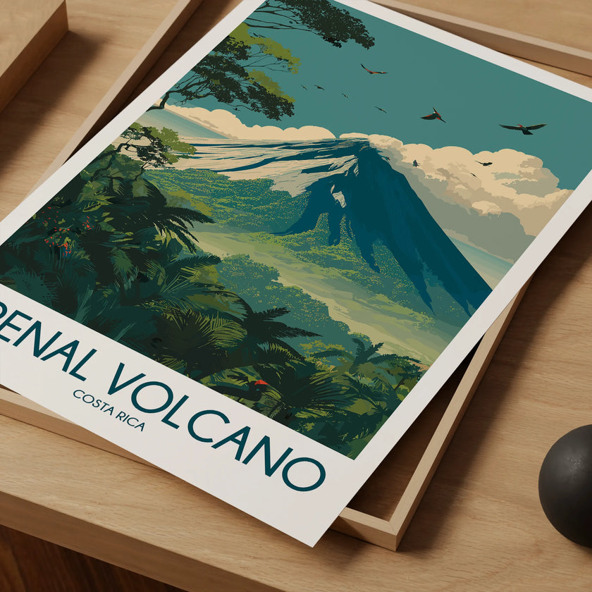 Arenal Volcano Minimalist Wall Art