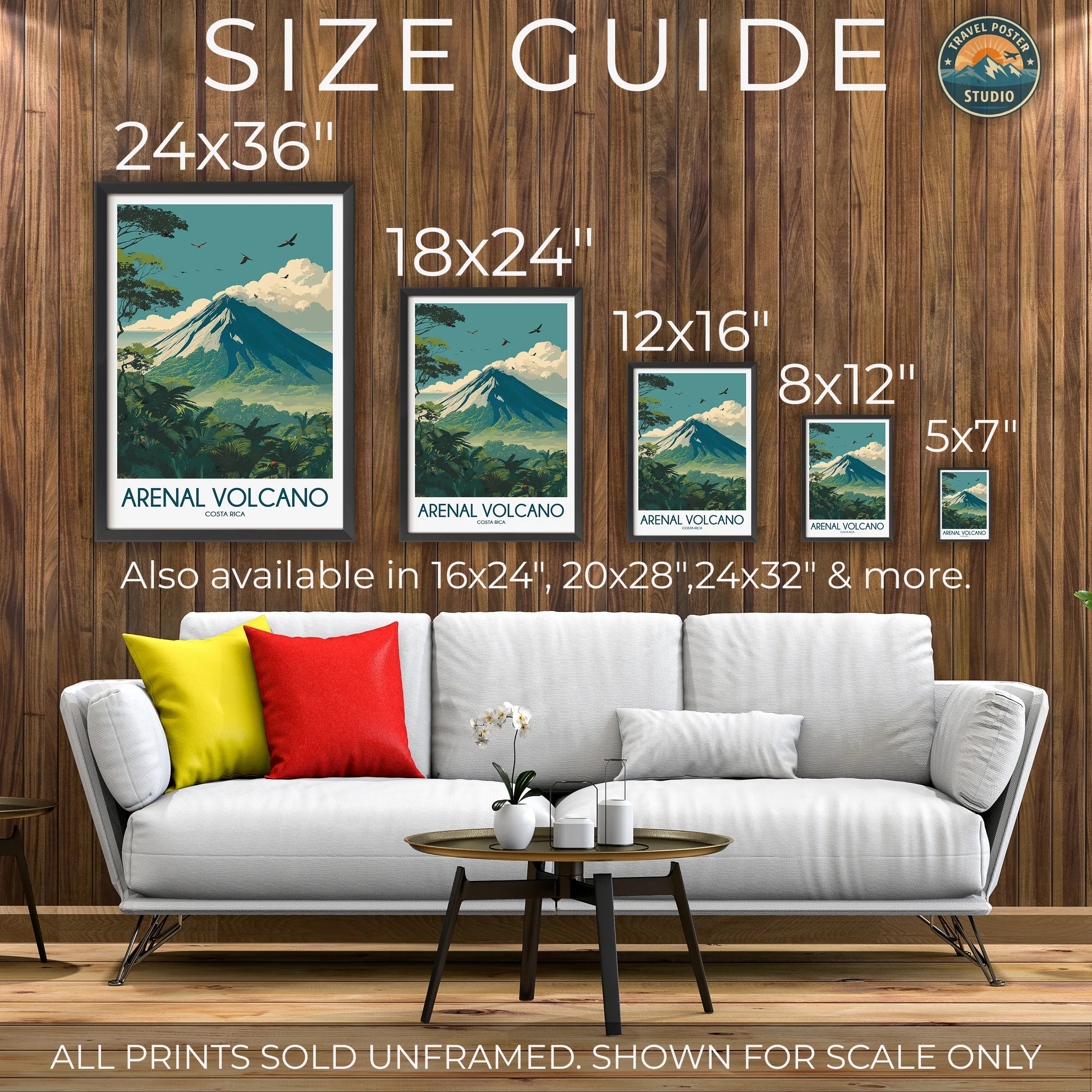 Arenal Volcano Modern Travel Poster