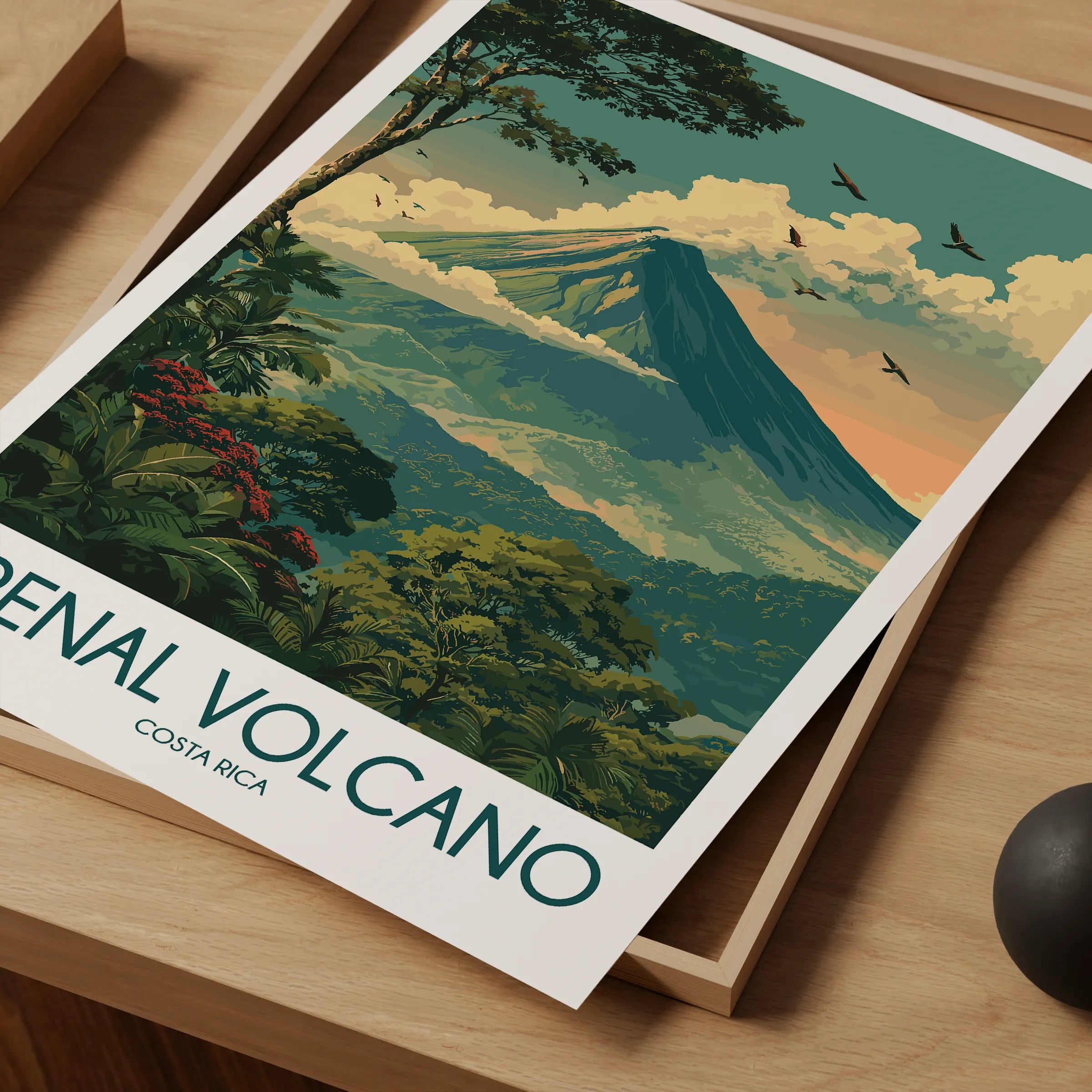Arenal Volcano Scenic Landscape Art