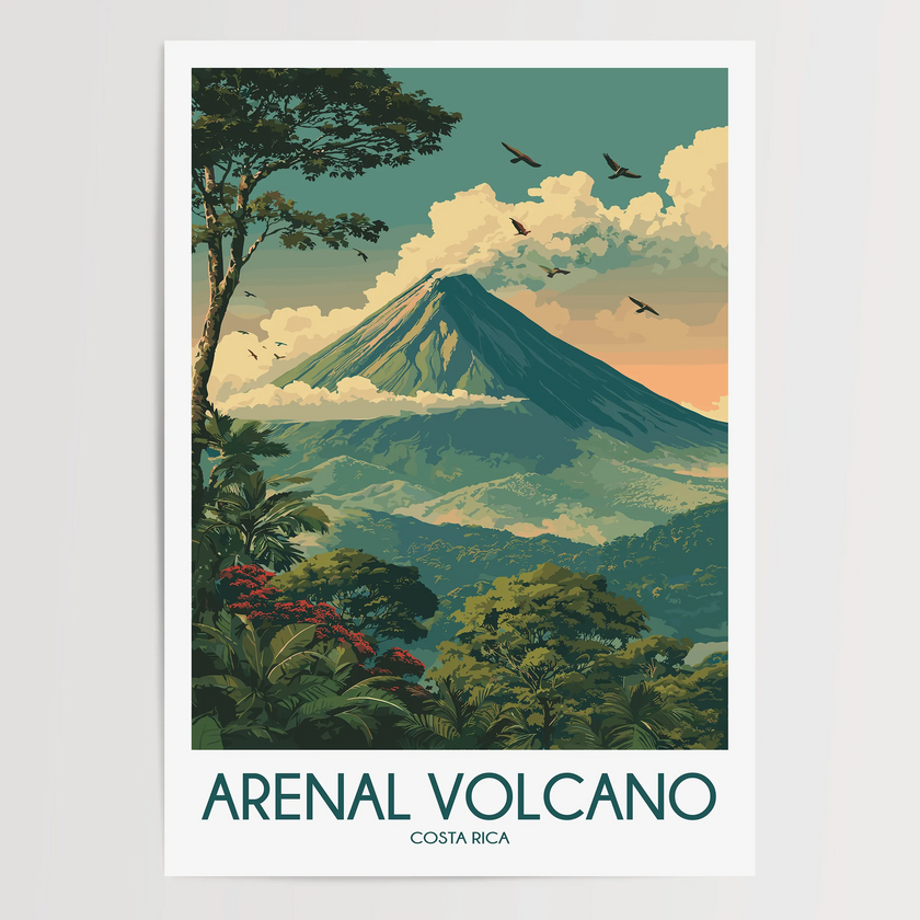 Arenal Volcano Souvenir Poster Print