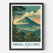 Arenal Volcano Vintage Style Print