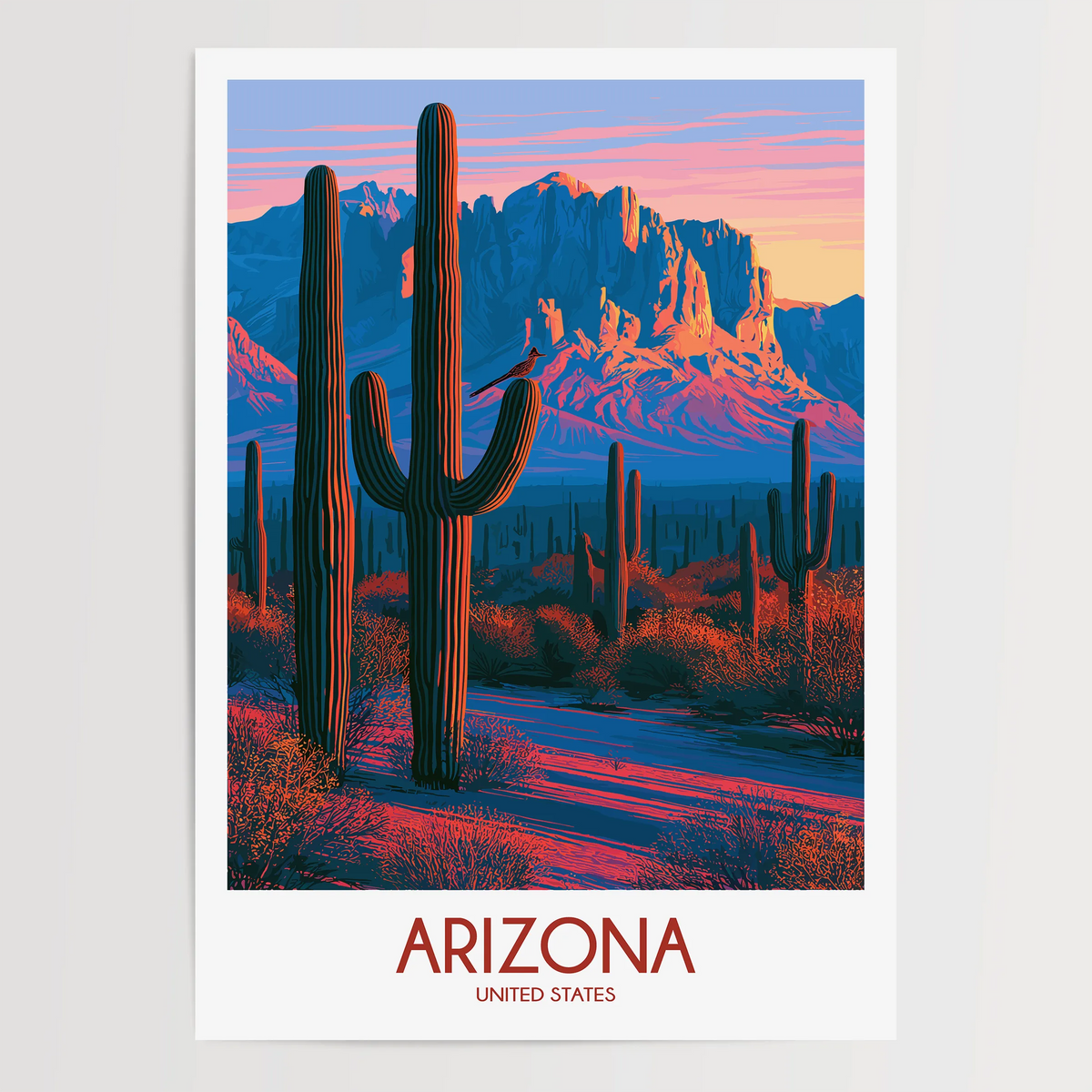 Arizona Retro Travel Illustration