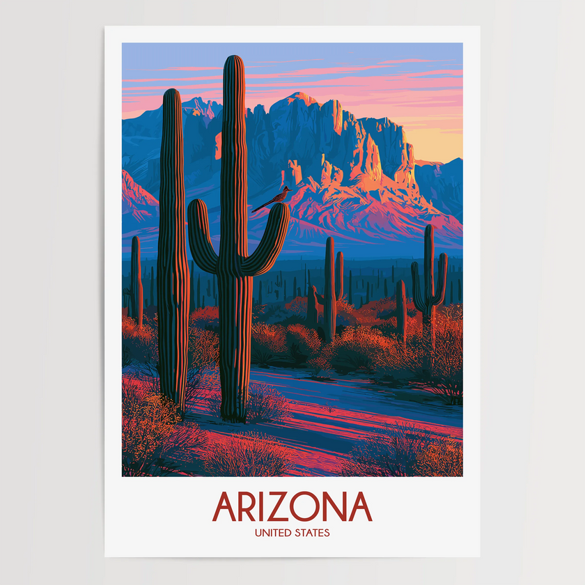 Arizona Retro Travel Illustration