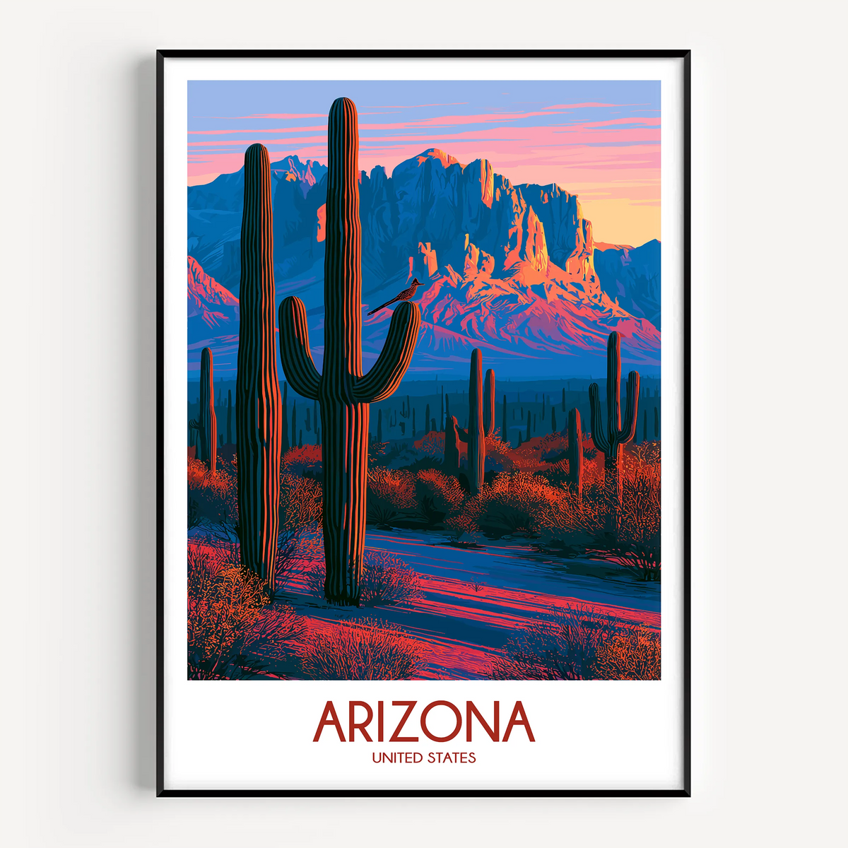 Arizona Vintage Style Print