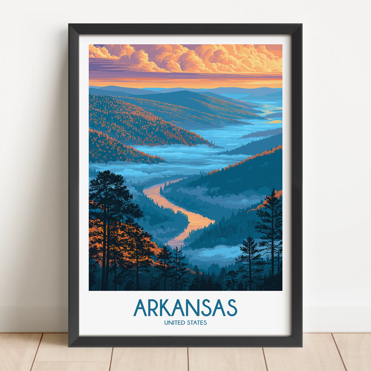 Arkansas Minimalist Wall Art