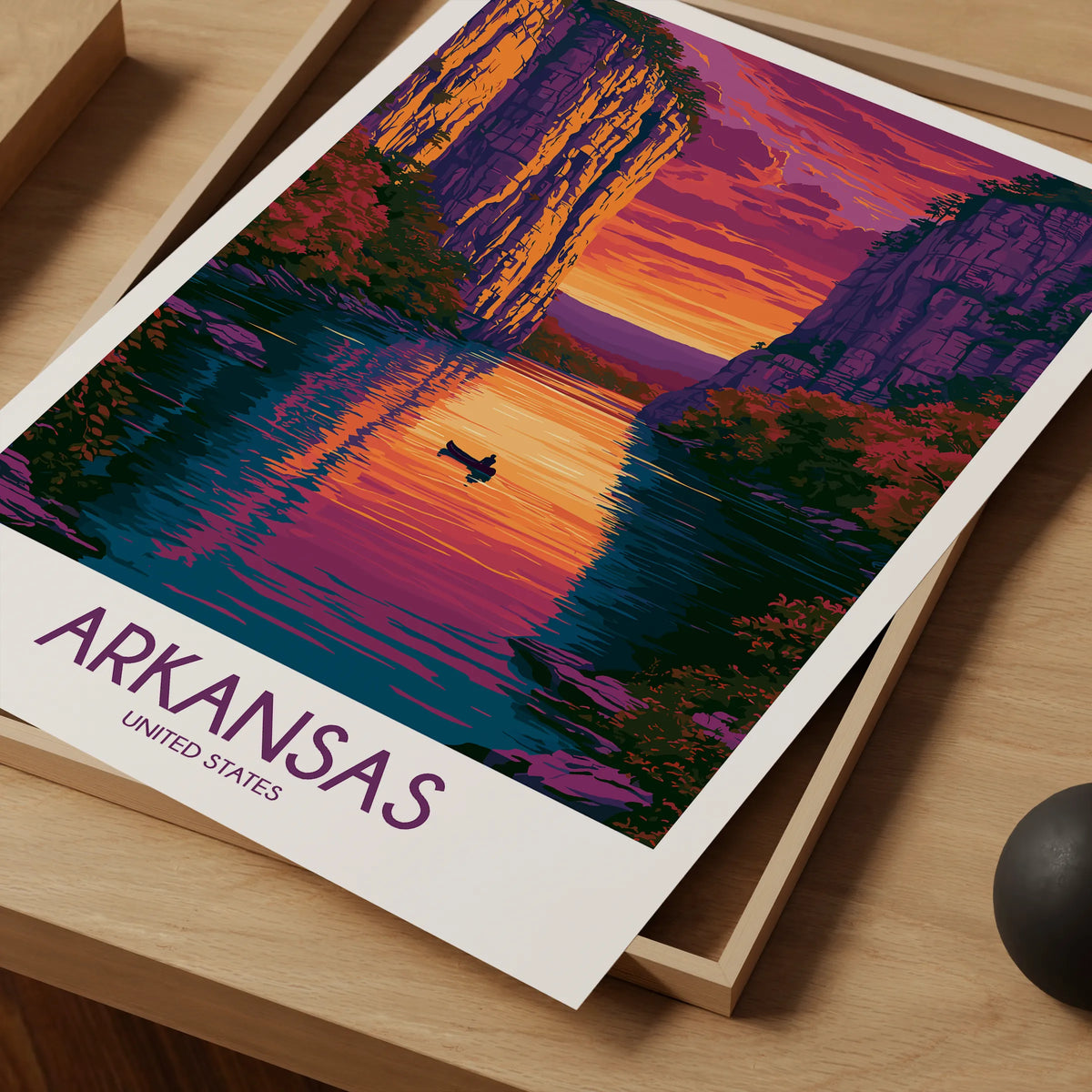 Arkansas Retro Travel Illustration