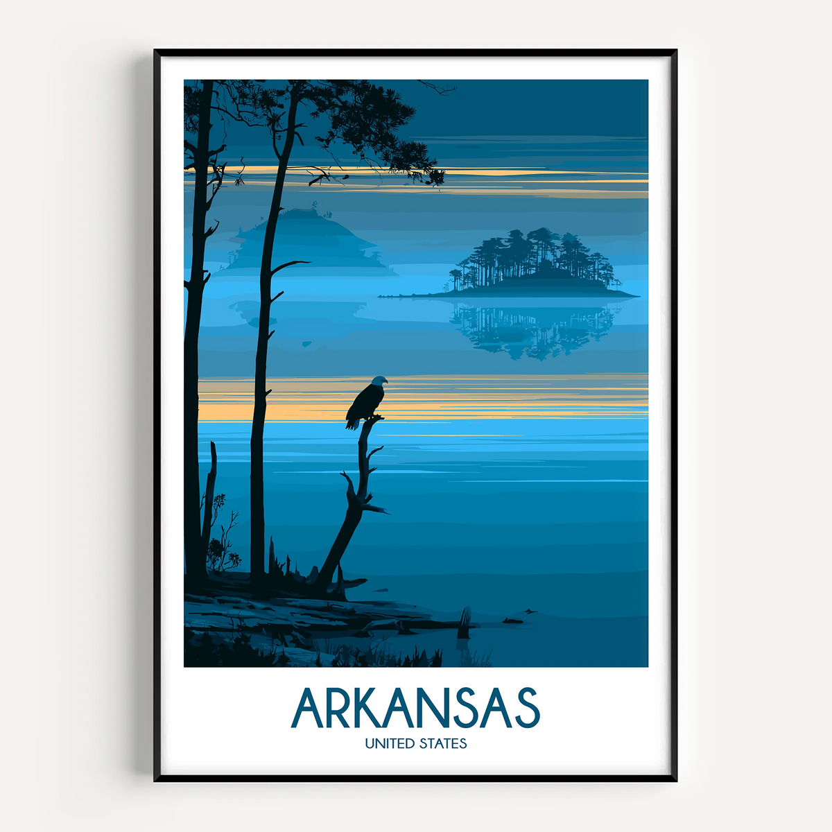 Arkansas Retro Travel Illustration