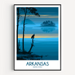 Arkansas Retro Travel Illustration