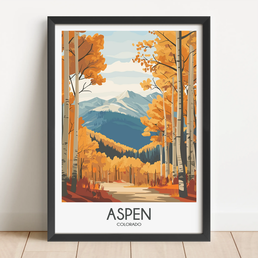 Aspen Modern Travel Poster