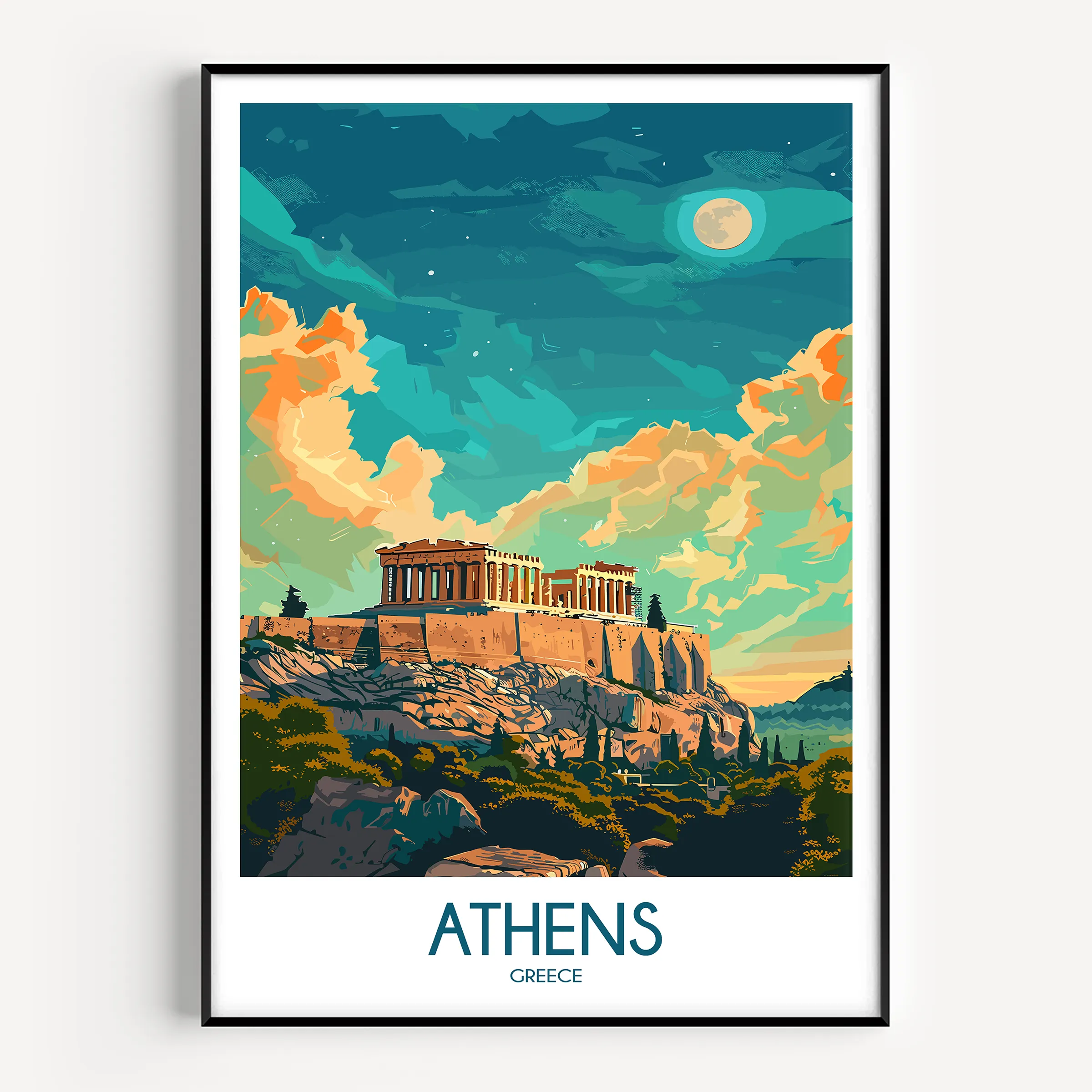 Athens Modern Travel Poster