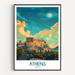 Athens Modern Travel Poster
